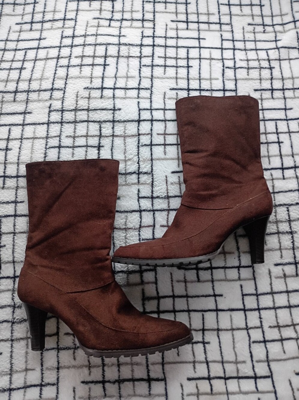 90s Vintage Anthony Collection Brown 3" Heeled Boots Women's Size 7 NO BOX